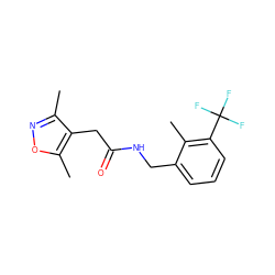 Cc1noc(C)c1CC(=O)NCc1cccc(C(F)(F)F)c1C ZINC000043177539