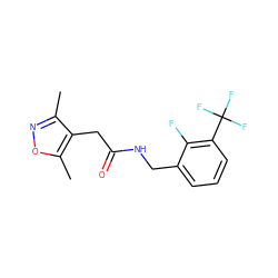 Cc1noc(C)c1CC(=O)NCc1cccc(C(F)(F)F)c1F ZINC000084689689