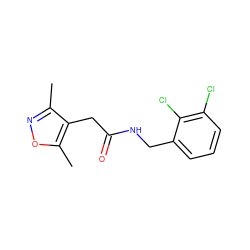 Cc1noc(C)c1CC(=O)NCc1cccc(Cl)c1Cl ZINC000084690925