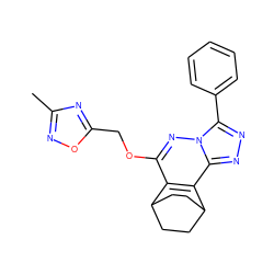 Cc1noc(COc2nn3c(-c4ccccc4)nnc3c3c2C2CCC3CC2)n1 ZINC000013610453