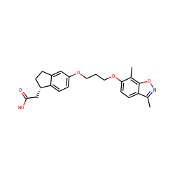 Cc1noc2c(C)c(OCCCOc3ccc4c(c3)CC[C@H]4CC(=O)O)ccc12 ZINC000014977228