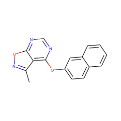 Cc1noc2ncnc(Oc3ccc4ccccc4c3)c12 ZINC000006188477