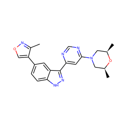 Cc1nocc1-c1ccc2[nH]nc(-c3cc(N4C[C@H](C)O[C@H](C)C4)ncn3)c2c1 ZINC000225574074