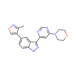 Cc1nocc1-c1ccc2[nH]nc(-c3cc(N4CCOCC4)ncn3)c2c1 ZINC000225554452