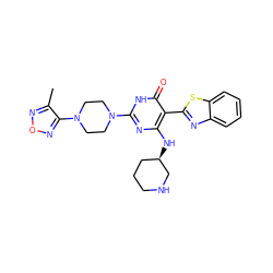 Cc1nonc1N1CCN(c2nc(N[C@@H]3CCCNC3)c(-c3nc4ccccc4s3)c(=O)[nH]2)CC1 ZINC001772649412