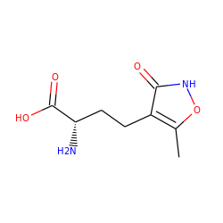 Cc1o[nH]c(=O)c1CC[C@H](N)C(=O)O ZINC000006268974