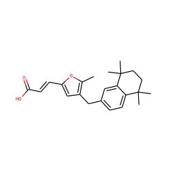 Cc1oc(/C=C/C(=O)O)cc1Cc1ccc2c(c1)C(C)(C)CCC2(C)C ZINC000013560351