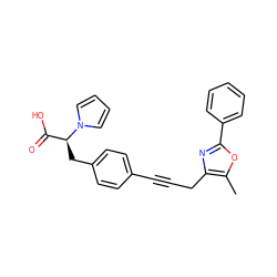 Cc1oc(-c2ccccc2)nc1CC#Cc1ccc(C[C@@H](C(=O)O)n2cccc2)cc1 ZINC000040409323