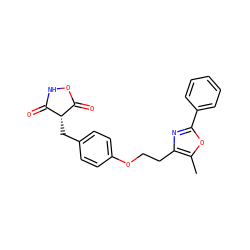 Cc1oc(-c2ccccc2)nc1CCOc1ccc(C[C@@H]2C(=O)NOC2=O)cc1 ZINC000006069082