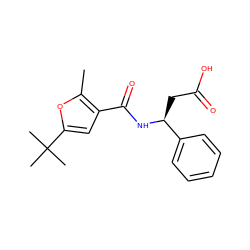 Cc1oc(C(C)(C)C)cc1C(=O)N[C@@H](CC(=O)O)c1ccccc1 ZINC000299855128