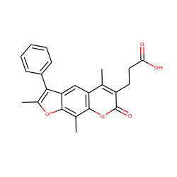 Cc1oc2c(C)c3oc(=O)c(CCC(=O)O)c(C)c3cc2c1-c1ccccc1 ZINC000002140388