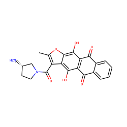 Cc1oc2c(O)c3c(c(O)c2c1C(=O)N1CC[C@H](N)C1)C(=O)c1ccccc1C3=O ZINC000653726537