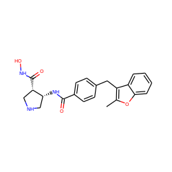 Cc1oc2ccccc2c1Cc1ccc(C(=O)N[C@@H]2CNC[C@@H]2C(=O)NO)cc1 ZINC000029127327