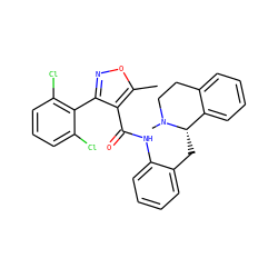 Cc1onc(-c2c(Cl)cccc2Cl)c1C(=O)Nc1ccccc1C[C@H]1c2ccccc2CCN1C ZINC000028129056