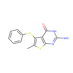 Cc1sc2nc(N)[nH]c(=O)c2c1Sc1ccccc1 ZINC000040953852