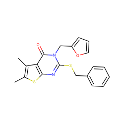 Cc1sc2nc(SCc3ccccc3)n(Cc3ccco3)c(=O)c2c1C ZINC000005047437