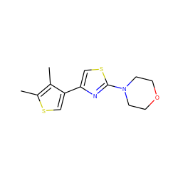 Cc1scc(-c2csc(N3CCOCC3)n2)c1C ZINC000299824048