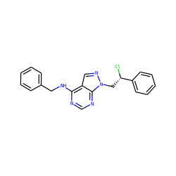 Cl[C@@H](Cn1ncc2c(NCc3ccccc3)ncnc21)c1ccccc1 ZINC000029136059