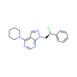 Cl[C@H](Cn1ncc2c(N3CCCCC3)ncnc21)c1ccccc1 ZINC000040409245