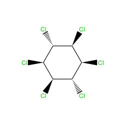 Cl[C@H]1[C@H](Cl)[C@@H](Cl)[C@@H](Cl)[C@H](Cl)[C@H]1Cl ZINC000245204924