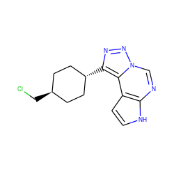 ClC[C@H]1CC[C@H](c2nnn3cnc4[nH]ccc4c23)CC1 ZINC001772643655