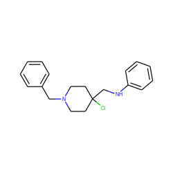 ClC1(CNc2ccccc2)CCN(Cc2ccccc2)CC1 ZINC000000347516