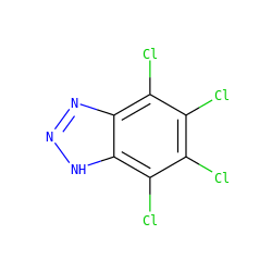 Clc1c(Cl)c(Cl)c2[nH]nnc2c1Cl ZINC000013146936