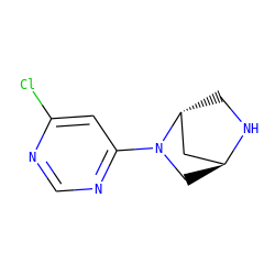 Clc1cc(N2C[C@H]3C[C@H]2CN3)ncn1 ZINC000253658915