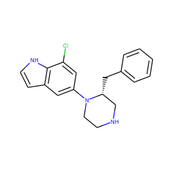 Clc1cc(N2CCNC[C@H]2Cc2ccccc2)cc2cc[nH]c12 ZINC000053295140