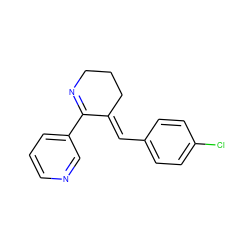 Clc1ccc(/C=C2\CCCN=C2c2cccnc2)cc1 ZINC000049803763