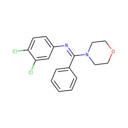 Clc1ccc(/N=C(\c2ccccc2)N2CCOCC2)cc1Cl ZINC000057470441