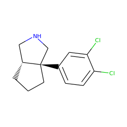 Clc1ccc([C@@]23CCC[C@@H]2CNC3)cc1Cl ZINC000072112311