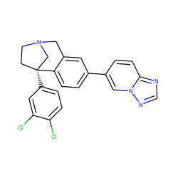 Clc1ccc([C@@]23CCN(Cc4cc(-c5ccc6ncnn6c5)ccc42)C3)cc1Cl ZINC000114350942