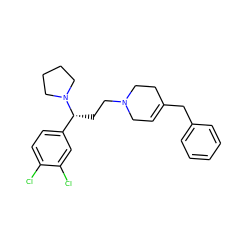 Clc1ccc([C@@H](CCN2CC=C(Cc3ccccc3)CC2)N2CCCC2)cc1Cl ZINC000299818720