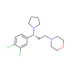 Clc1ccc([C@@H](CCN2CCOCC2)N2CCCC2)cc1Cl ZINC000148897272