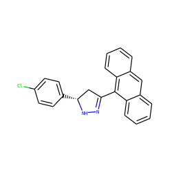 Clc1ccc([C@@H]2CC(c3c4ccccc4cc4ccccc34)=NN2)cc1 ZINC000071315914
