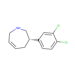 Clc1ccc([C@@H]2CC=CCNC2)cc1Cl ZINC000095581248