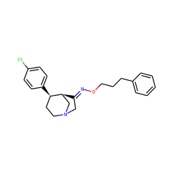 Clc1ccc([C@@H]2CCN3C/C(=N\OCCCc4ccccc4)[C@H]2C3)cc1 ZINC000029403221