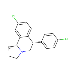 Clc1ccc([C@@H]2CN3CCC[C@@H]3c3cc(Cl)ccc32)cc1 ZINC000026668922