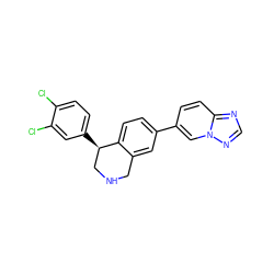 Clc1ccc([C@@H]2CNCc3cc(-c4ccc5ncnn5c4)ccc32)cc1Cl ZINC000114505858