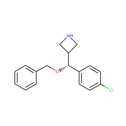 Clc1ccc([C@H](OCc2ccccc2)C2CNC2)cc1 ZINC000095552636