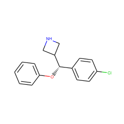 Clc1ccc([C@H](Oc2ccccc2)C2CNC2)cc1 ZINC000095556603