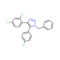 Clc1ccc(-c2c(-c3ccc(Cl)cc3Cl)nnn2Cc2ccccc2)cc1 ZINC000103210299