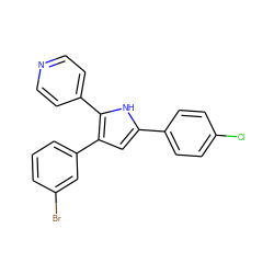 Clc1ccc(-c2cc(-c3cccc(Br)c3)c(-c3ccncc3)[nH]2)cc1 ZINC000027714167