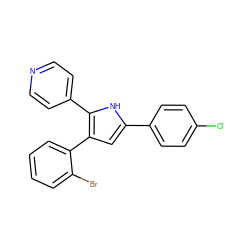 Clc1ccc(-c2cc(-c3ccccc3Br)c(-c3ccncc3)[nH]2)cc1 ZINC000027731253