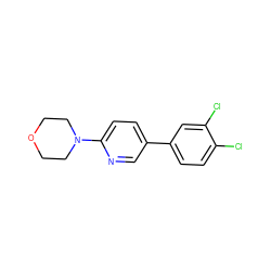 Clc1ccc(-c2ccc(N3CCOCC3)nc2)cc1Cl ZINC000045261032