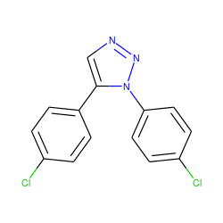 Clc1ccc(-c2cnnn2-c2ccc(Cl)cc2)cc1 ZINC000040981027