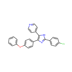 Clc1ccc(-c2nc(-c3ccc(Oc4ccccc4)cc3)c(-c3ccncc3)[nH]2)cc1 ZINC000026572295