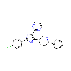 Clc1ccc(-c2nc(-c3ncccn3)c([C@@H]3CC[C@@H](c4ccccc4)NC3)[nH]2)cc1 ZINC000142699146