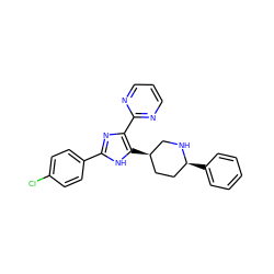 Clc1ccc(-c2nc(-c3ncccn3)c([C@@H]3CC[C@H](c4ccccc4)NC3)[nH]2)cc1 ZINC000142698717